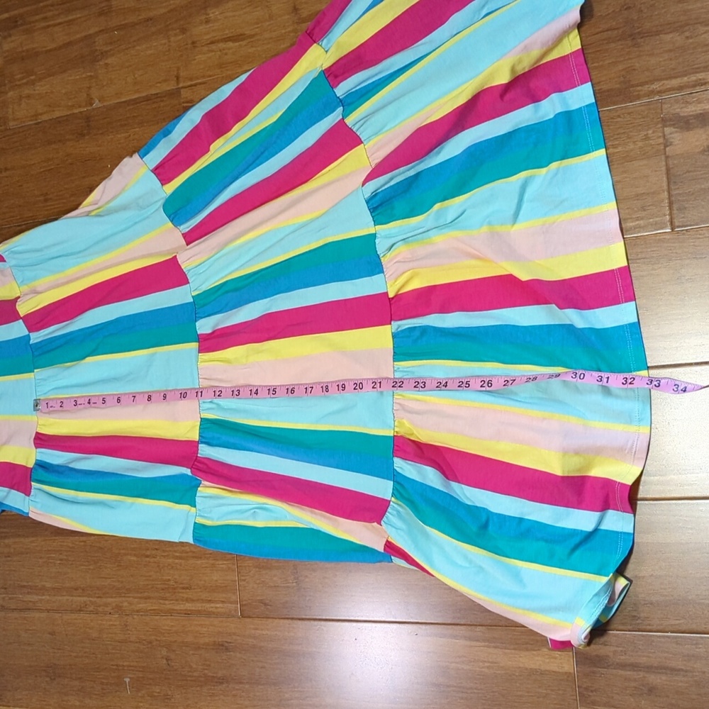 Lands' End Sleeveless Tiered Rainbow Max Dress Petite Size XSP - Picture 7 of 10